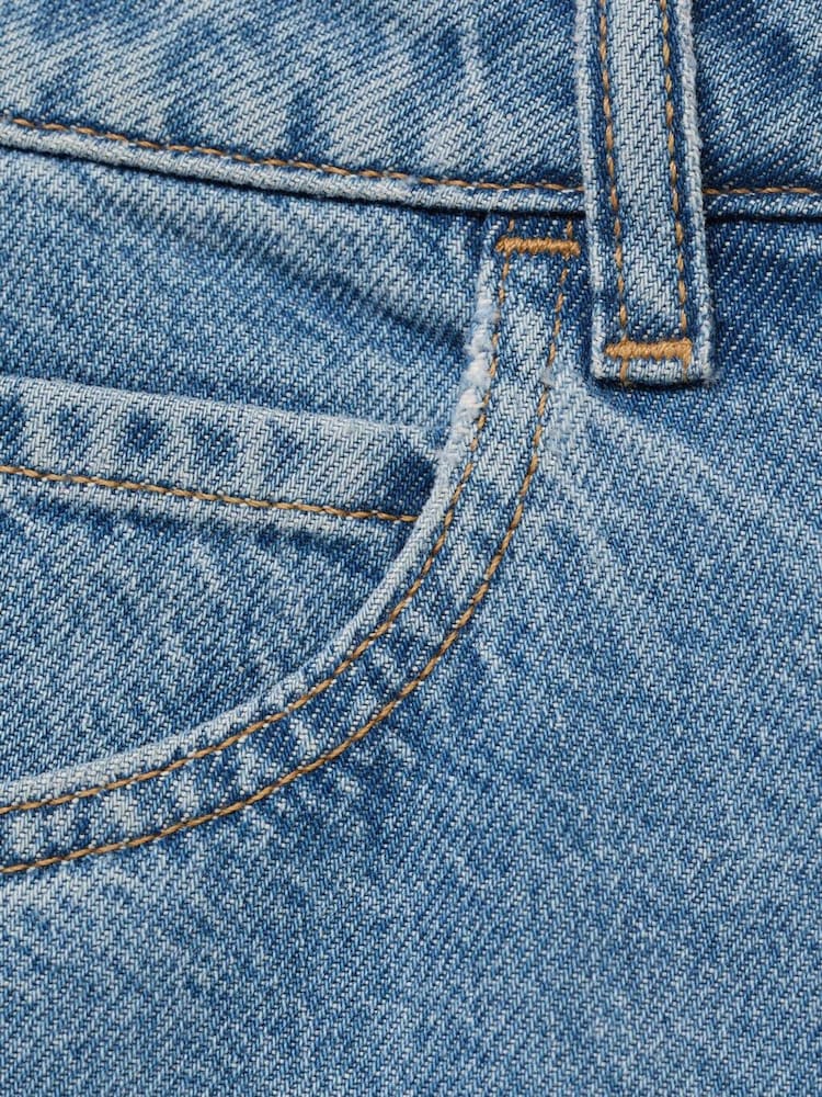 Mango Blue 100% Cotton Denim Bermuda Shorts - Image 4 of 4 Mango Blue 100% Cotton Denim Bermuda Shorts - Image 4 of 4