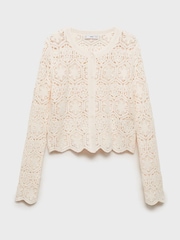 Mango Cream Crochet Cardigan - Image 5 of 6