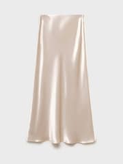 Mango Silver Belt Detail Satin Maxi Skirt - Image 4 of 5