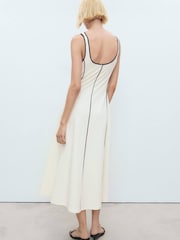 Mango Cream Stripe Flare Maxi Dress - Image 2 of 5