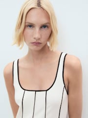 Mango Cream Stripe Flare Maxi Dress - Image 3 of 5