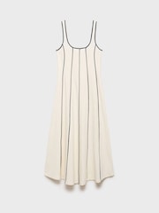 Mango Cream Stripe Flare Maxi Dress - Image 4 of 5