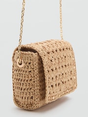 Mango Brown Raffia Cross-Body Bag - Image 2 of 3