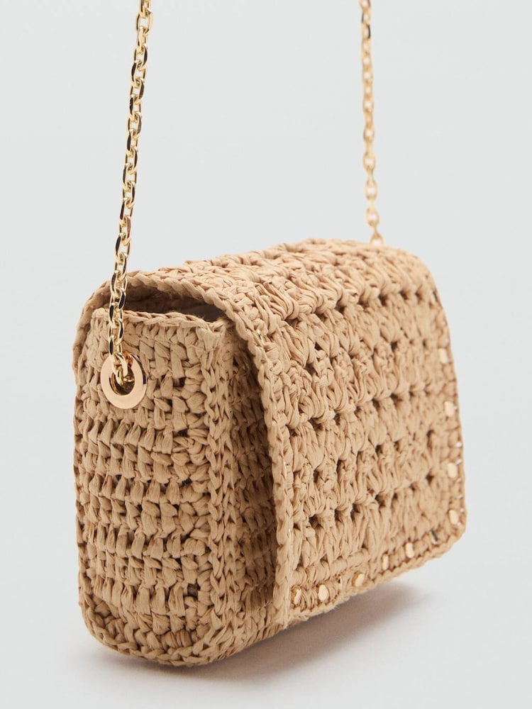 Mango Brown Raffia Cross-Body Bag - Image 2 of 3