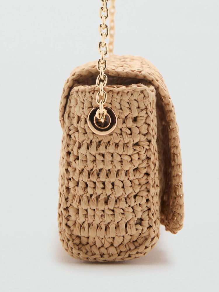 Mango Brown Raffia Cross-Body Bag - Image 3 of 3 Mango Brown Raffia Cross-Body Bag - Image 3 of 3
