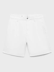 Mango Cream 100% Cotton Denim Bermuda Shorts - Image 6 of 7