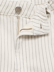 Mango Cream Stripe Denim Bermuda Shorts - Image 6 of 6