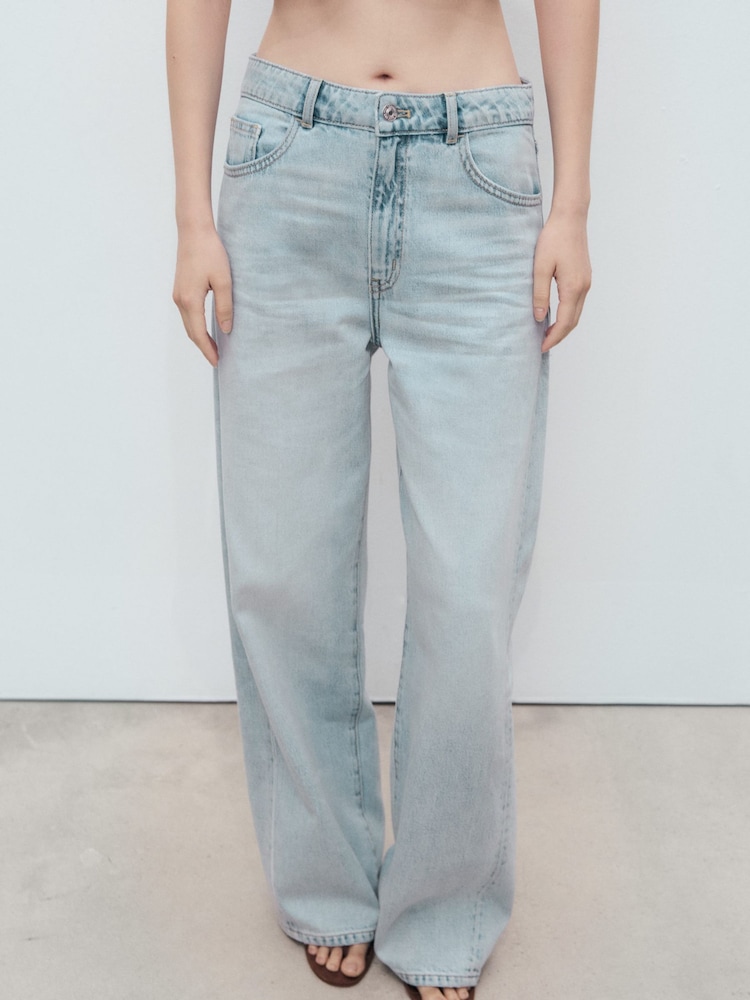 Mango Blue 100% Cotton Ivanna Tapered Jeans - Image 1 of 8