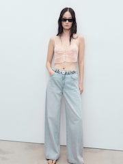 Mango Blue 100% Cotton Ivanna Tapered Jeans - Image 3 of 8