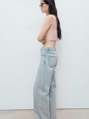 Mango Blue 100% Cotton Ivanna Tapered Jeans - Image 5 of 8