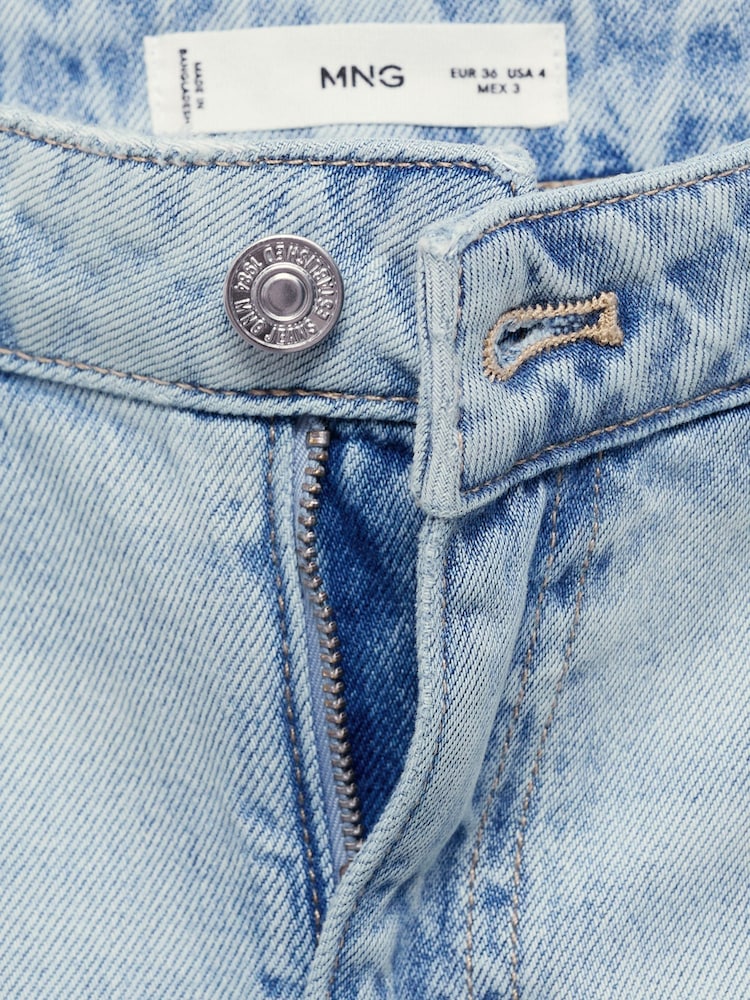 Mango Blue 100% Cotton Ivanna Tapered Jeans - Image 8 of 8