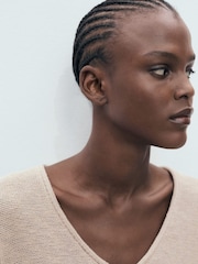 Mango Brown V-Neck Lightweight Jumper - Image 5 of 7