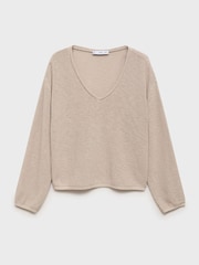 Mango Brown V-Neck Lightweight Jumper - Image 6 of 7