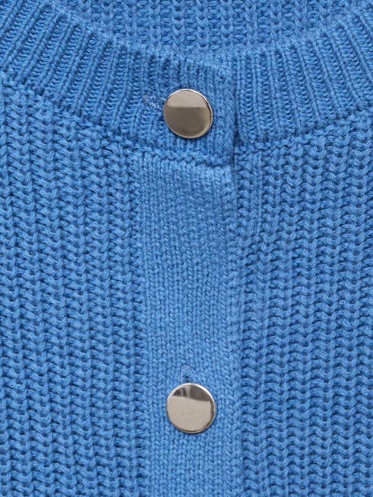 Mango Blue 100% Cotton Short Sleeve Cardigan - Image 5 of 5 Mango Blue 100% Cotton Short Sleeve Cardigan - Image 5 of 5