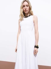 Mango White Sleeveless Flared Dress - Image 2 of 7