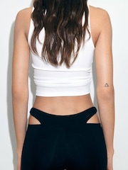 Mango White Knot Shoulder Detail Vest Top - Image 2 of 4