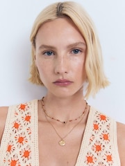 Mango Orange Crochet Waistcoat - Image 4 of 4
