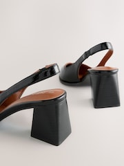 Black Patent Forever Comfort® Pointed Toe Slingback Block Heels - Image 4 of 10