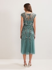 Phase Eight Green Evonne Beaded Dress - Image 2 of 7