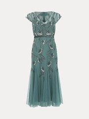 Phase Eight Green Evonne Beaded Dress - Image 7 of 7