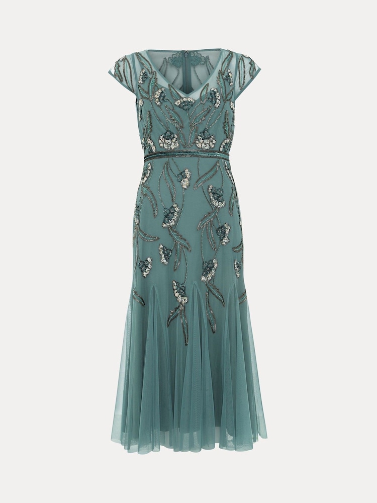 Phase Eight Green Evonne Beaded Dress - Image 7 of 7