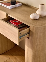 MADE.COM Light Oak Effect Kain 2 Drawer Console Dressing Table - Image 3 of 7