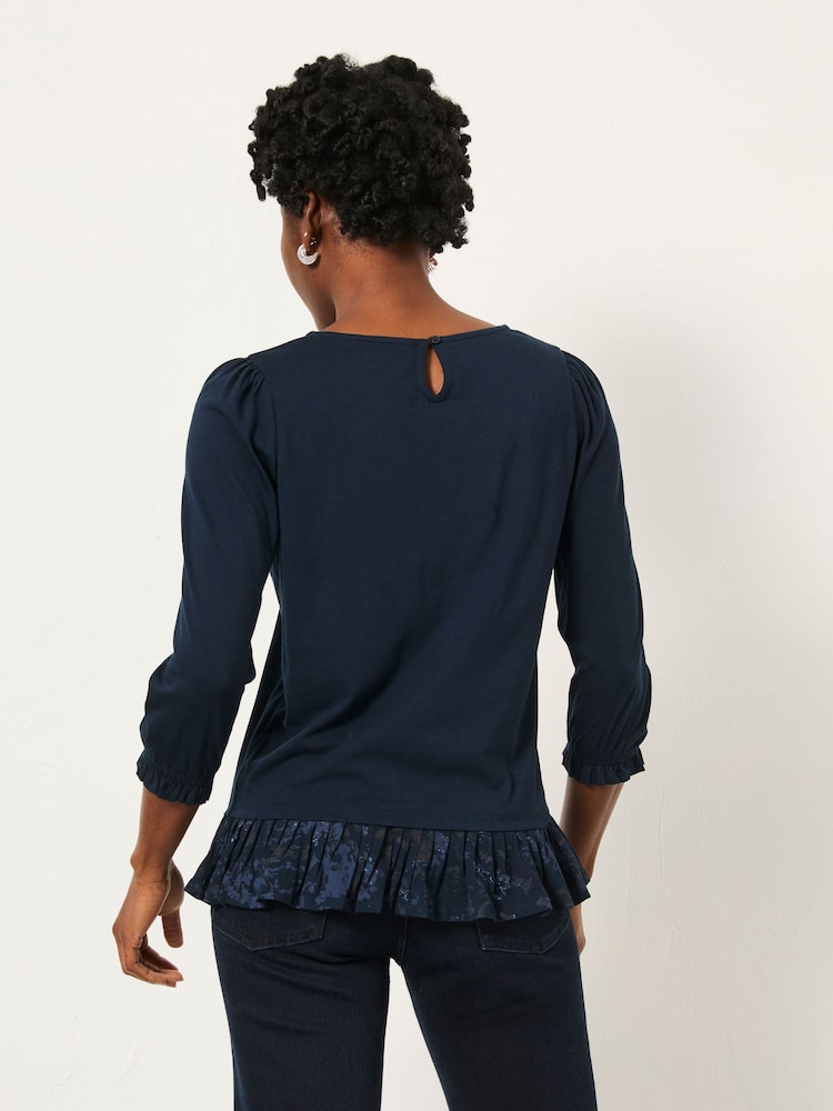 FatFace Kai Navy Peplum Top - Image 2 of 6 FatFace Kai Navy Peplum Top - Image 2 of 6