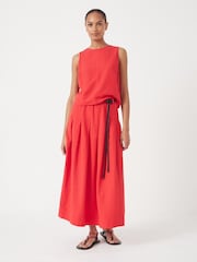Hush Red Ivy Pleated Linen Blend Skirt - Image 2 of 5
