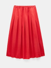 Hush Red Ivy Pleated Linen Blend Skirt - Image 5 of 5