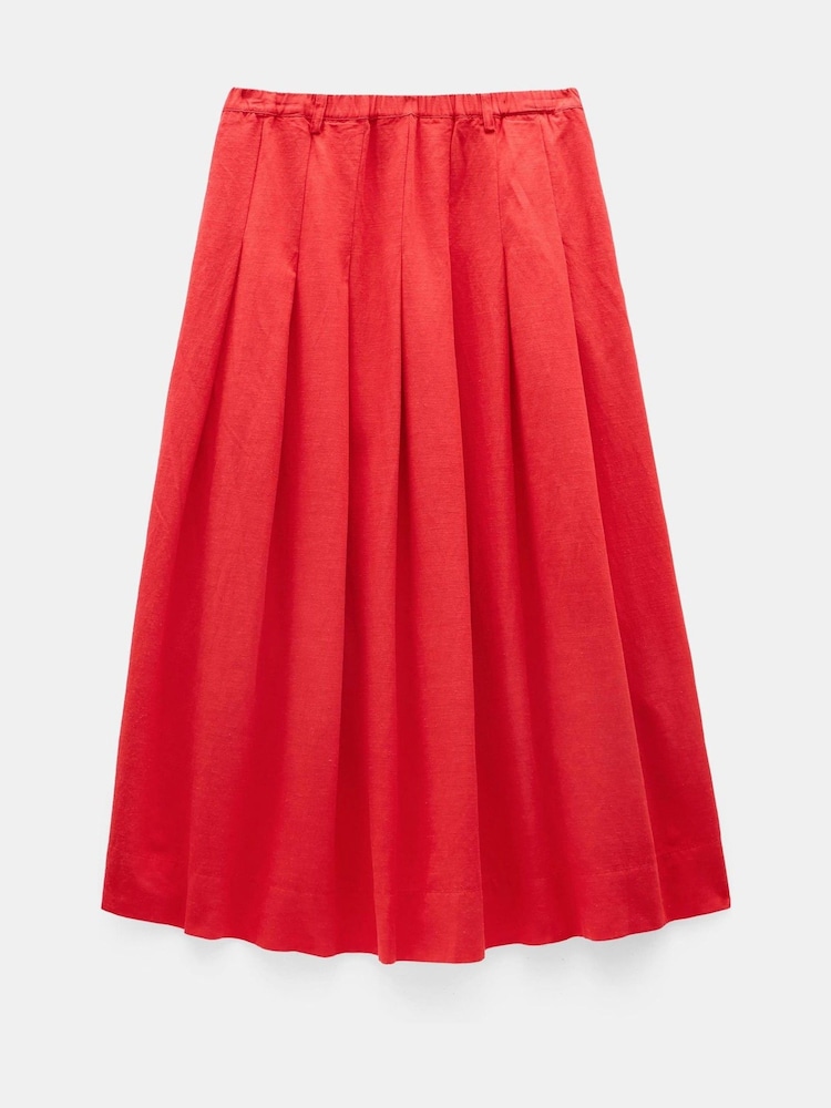 Hush Red Ivy Pleated Linen Blend Skirt - Image 5 of 5