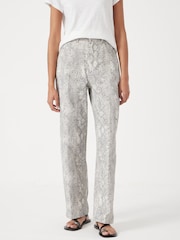Hush Grey Wide Leg Snake Print 100% Cotton Jeans - Image 1 of 5