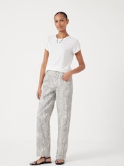 Hush Grey Wide Leg Snake Print 100% Cotton Jeans - Image 3 of 5