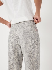 Hush Grey Wide Leg Snake Print 100% Cotton Jeans - Image 4 of 5