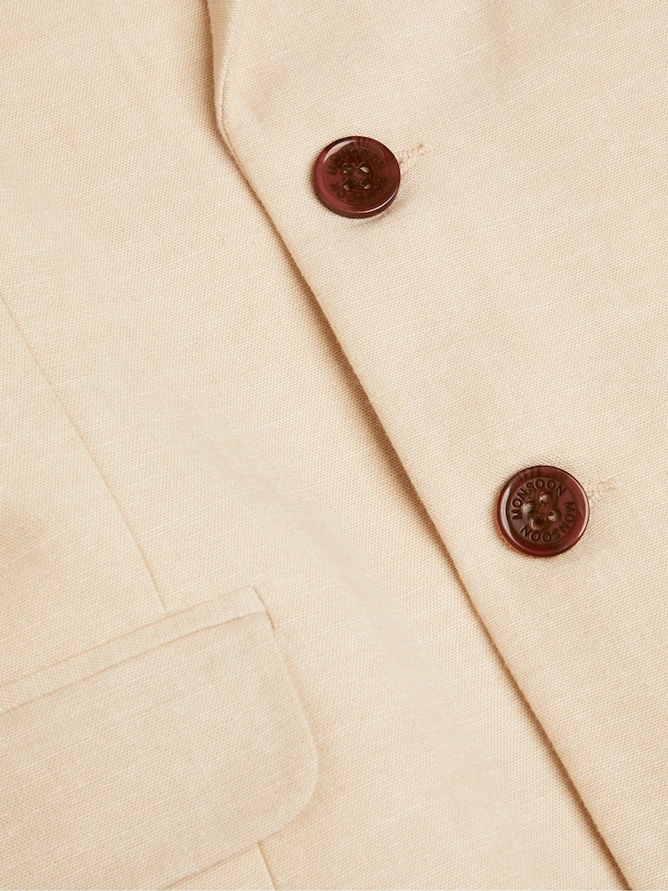 Monsoon Natural Smart Pocket Detail 100% Cotton Blazer - Image 3 of 3