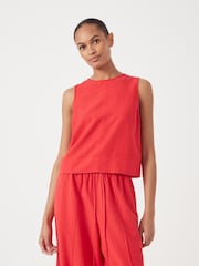 Hush Red Vera Linen Blend Top - Image 1 of 5