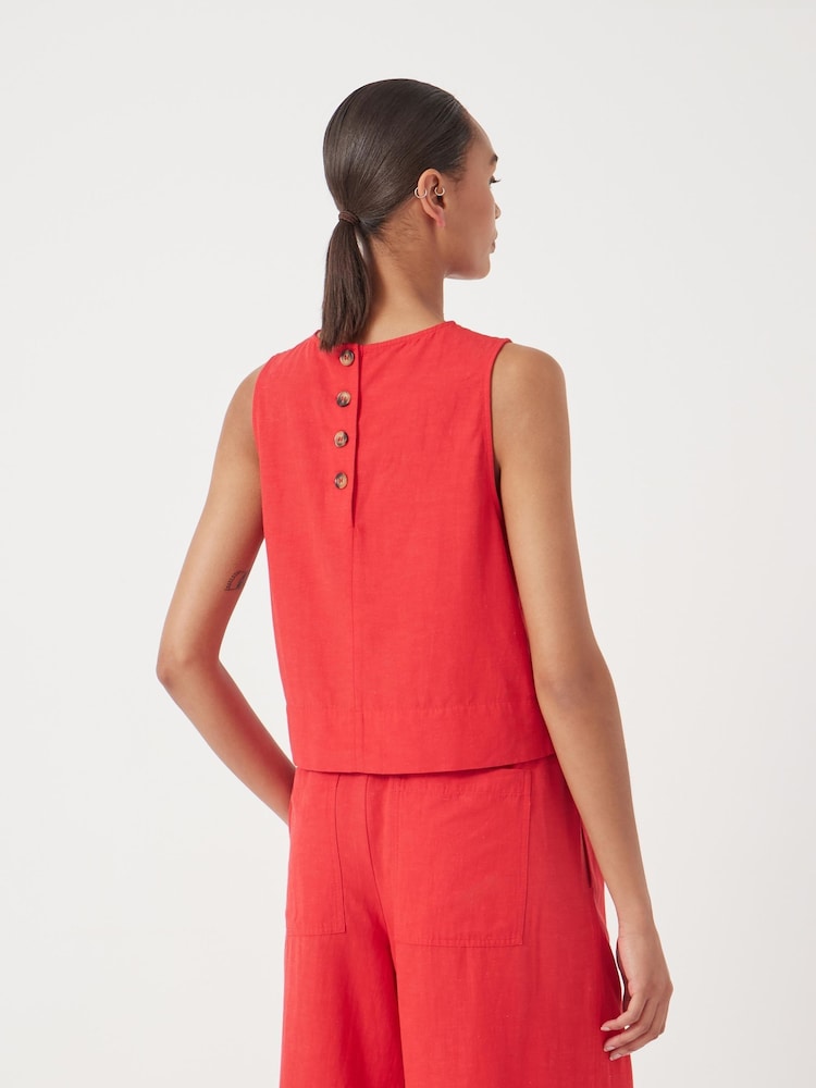 Hush Red Vera Linen Blend Top - Image 2 of 5