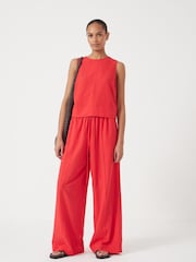 Hush Red Vera Linen Blend Top - Image 3 of 5