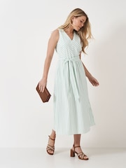 Crew Clothing Green Leona Strappy 100% Cotton Dress - Image 1 of 5