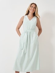 Crew Clothing Green Leona Strappy 100% Cotton Dress - Image 3 of 5