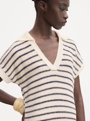 Mango Blue Short Sleeve Stripe Maxi Dress - Image 3 of 5