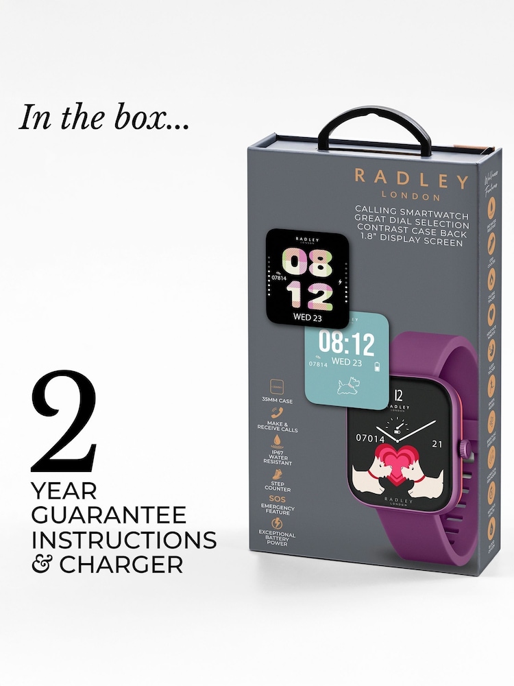 Radley Purple Series 32 Silicone Strap Smart Watch - Image 6 of 6