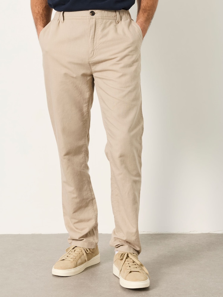 FatFace Hayle Natural Linen Cotton Trousers - Image 1 of 6