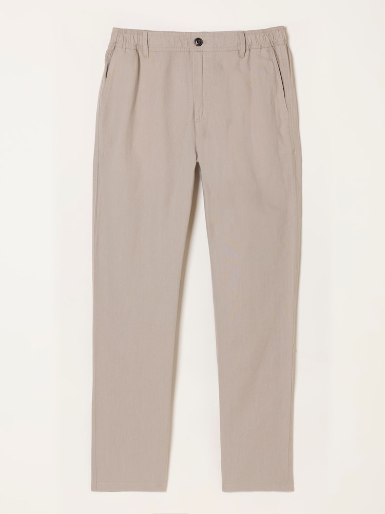 FatFace Hayle Natural Linen Cotton Trousers - Image 6 of 6