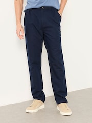 FatFace Hayle Navy Linen Cotton Trousers - Image 1 of 6