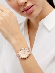 Radley Rose Pink Gold Tone 35mm T-Bar Praire Leather Strap Watch - Image 2 of 4