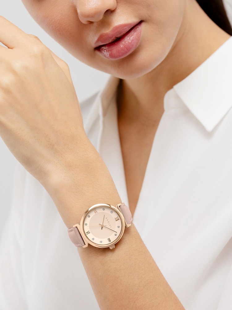 Radley Rose Pink Gold Tone 35mm T-Bar Praire Leather Strap Watch - Image 2 of 4
