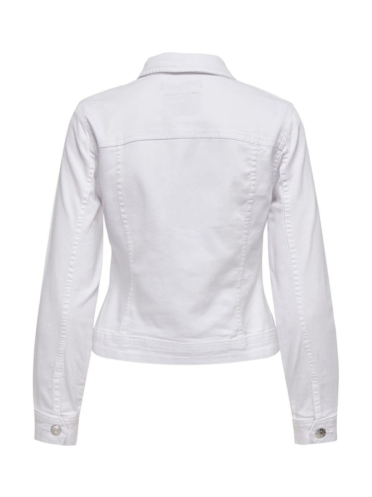 ONLY White Button Down Denim Jacket - Image 6 of 6
