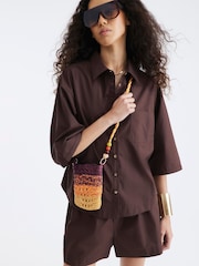 River Island Multicolour Raffia Bead Phone Cross-Body Bag - Imagem 6 de 6