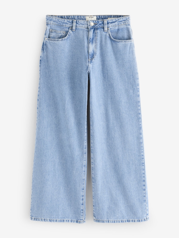 Cotton On Blue Relaxed Wide 100% Cotton Jeans - Image 1 of 1