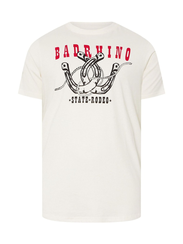 BadRhino Big & Tall White State Rodeo 100% Cotton T-Shirt - Image 1 of 2